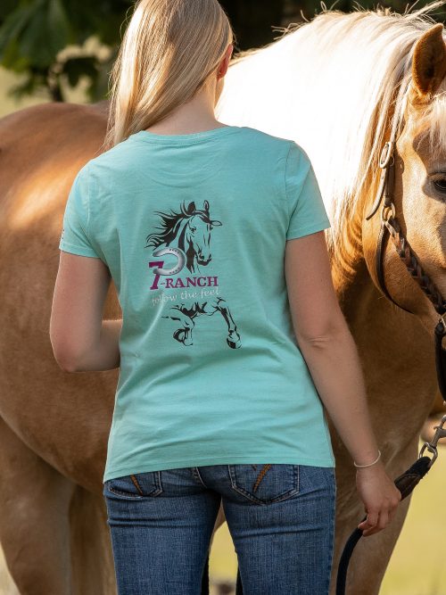 7P-Kollektion Rundhals-T-Shirt Damen Millenium Mint