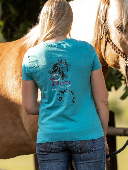 7P-Kollektion Rundhals-T-Shirt Damen Swimming Pool