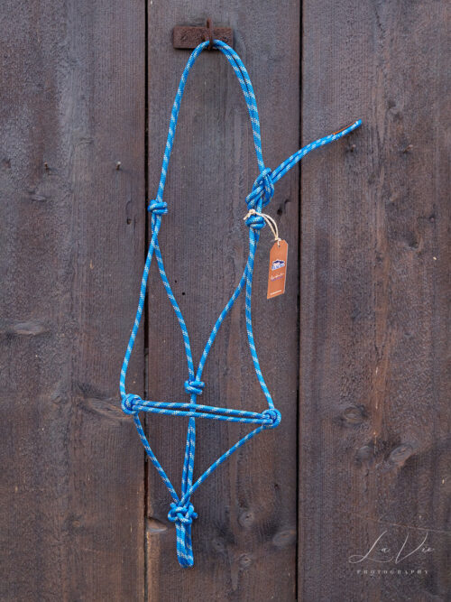 Knotenhalfter 7P-Ranch-Brand / Standardgröße / Stiff / blau-silber