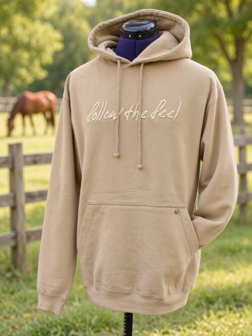 7P riveted casual classic Hoodie "follow the feel" Desert Sand