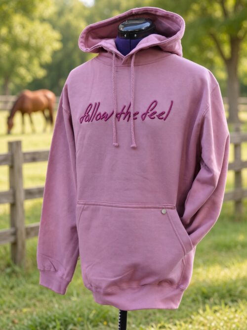 7P riveted casual classic Hoodie "follow the feel" Plum